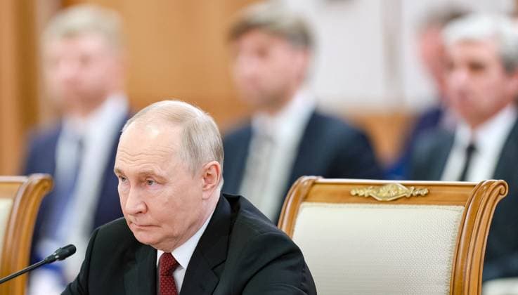 Kazakhstan Russia 9175370 28.05.2026 Russian President Vladimir Putin attends an expanded format meeting with Kazakh President Kassym-Jomart Tokayev at the Palace of Independence in Astana, Kazakhstan. Alexander Shcherbak Sputnik Astana Kazakhstan  Copyright: xAlexanderxShcherbakx