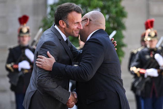 Emmanuel Macron welcomes Prabowo Subianto at the Elysee FA French President Emmanuel Macron welcomes son of President of the Republic of Indonesia Prabowo Subianto, Didit Hediprasetyo at the Elysee Palace in Paris on May 28, 2026. Photo by Firas Abdullah ABACAPRESS.COM Paris Ile-de-France France  Copyright: xAbdullahxFiras ABACAx