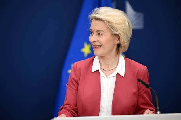 European Commission President Von der Leyen meets Bulgarian Prime Minister Zhelyazkov in Brussels BRUSSELS, BELGIUM - MAY 28: President of the European Commission Ursula von der Leyen meets with Bulgarian Prime Minister Rossen Zhelyazkov (not seen) and delivers a joint press statement following their meeting, in Brussels, Belgium, on May 28, 2026. Dursun Aydemir Anadolu Brussels Belgium. Editorial use only. Please get in touch for any other usage.  Copyright: x2026xAnadoluxDursunxAydemirx