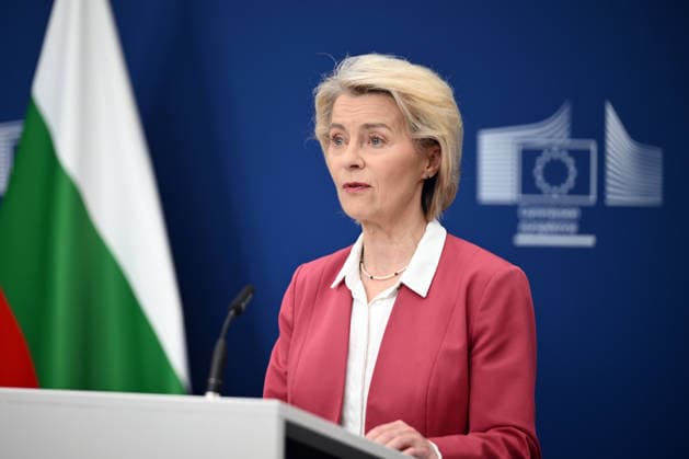 European Commission President Von der Leyen meets Bulgarian Prime Minister Zhelyazkov in Brussels BRUSSELS, BELGIUM - MAY 28: President of the European Commission Ursula von der Leyen meets with Bulgarian Prime Minister Rossen Zhelyazkov (not seen) and delivers a joint press statement following their meeting, in Brussels, Belgium, on May 28, 2026. Dursun Aydemir Anadolu Brussels Belgium. Editorial use only. Please get in touch for any other usage.  Copyright: x2026xAnadoluxDursunxAydemirx