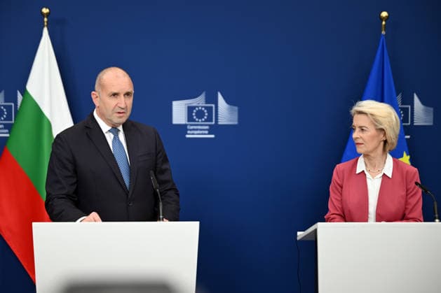 European Commission President Von der Leyen meets Bulgarian Prime Minister Zhelyazkov in Brussels BRUSSELS, BELGIUM - MAY 28: President of the European Commission Ursula von der Leyen (R) meets with Bulgarian Prime Minister Rossen Zhelyazkov (L) and delivers a joint press statement following their meeting, in Brussels, Belgium, on May 28, 2026. Dursun Aydemir Anadolu Brussels Belgium. Editorial use only. Please get in touch for any other usage.  Copyright: x2026xAnadoluxDursunxAydemirx