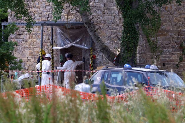 IPA85139657 - Montefiorino (Mo). Finding and removal at the dl Pignone tower of the remains of Daniela Ruggi, the Vitriola girl who disappeared a year and a half ago whose cause of death is still unknown  Copyright: xRobertoxBrancolinix xRobertoxBrancolini Ipax 85139657