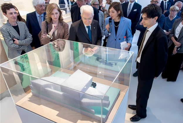 May 28, 2026, Rome, Rome, Italy: President Sergio Mattarella, during his visit to the exhibition Ã¢â‚¬oeVitality of Italian Architecture 1946-2026Ã¢â‚¬Â, observes one of the five finalist projects of a program called NXT dedicated to young Italian architects, Rome, 28 05 2026 *** Local Caption *** Il Presidente Sergio Mattarella nel corso della visita alla Mostra Ã¢â‚¬oeVitalito dellÃ¢â‚¬â ¢architettura italiana 1946-2026Ã¢â‚¬Â osserva uno dei 5 progetti finalisti di un programma denominato NXT dedicato ai giovani architetti italiani,Roma, 28 05 2026 Rome Italy  - ZUMAa289 20260528_zia_a289_198 Copyright: xPaoloxGiandottix xAgfx