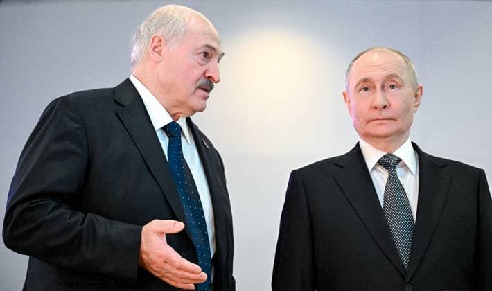 Kazakhstan Eurasian Economic Forum 9175526 28.05.2026 Belarusian President Alexander Lukashenko and Russian President Vladimir Putin visit an exhibition of the Eurasian Economic Union (EAEU) countries digital technology projects at the Alem.ai International Centre for Artificial Intelligence in Astana, Kazakhstan. Sergey Bobylev Sputnik Astana Kazakhstan  Copyright: xSergeyxBobylevx