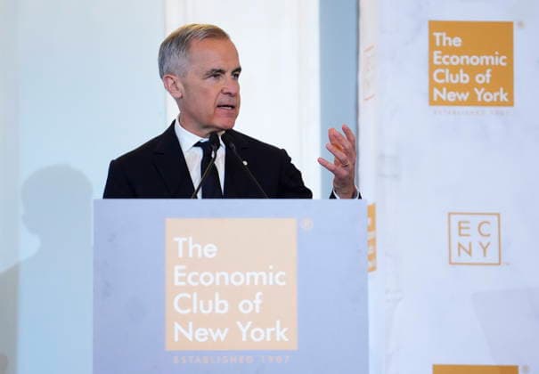 May 28, 2026, New York, Ny, United States: Prime Minister Mark Carney delivers a speech and takes part in an armchair discussion at The Economic Club of New York, in New York, on Thursday, May 28, 2026. New York United States  - ZUMAc35_ 20260528_zaf_c35_029 Copyright: xSeanxKilpatrickx