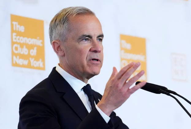 May 28, 2026, New York, New York, United States: Prime Minister Mark Carney delivers a speech and takes part in an armchair discussion at the The Economic Club of New York in New York on Thursday, May 28, 2026. New York United States  - ZUMAc35_ 20260528_zaf_c35_037 Copyright: xSeanxKilpatrickx