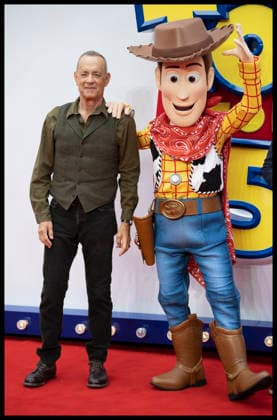 . 28 05 2026. London, United Kingdom. Tom Hanks with Woody at the Toy Story 5 UK launch event in London.  xStephenxLockx xi-Imagesx IIM-26793-0022