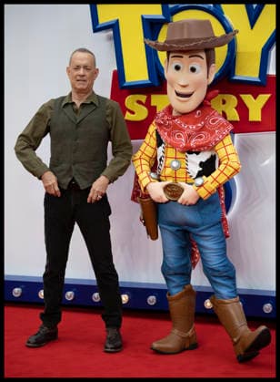 . 28 05 2026. London, United Kingdom. Tom Hanks with Woody at the Toy Story 5 UK launch event in London.  xStephenxLockx xi-Imagesx IIM-26793-0024