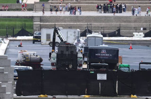 WASHINGTON, D.C. - MAY 28: Work continues at the Lincoln Memorial Reflecting Pool on May 28, 2026 in Washington, D.C. Copyright: xmpi34 MediaPunchx
