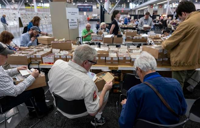May 28, 2026 - Boston, Massachusetts, USA - Held once every ten years, the Boston 2026 World Expo attracts thousands of stamp collectors with its dealers, displays and presentations about the hobby and business of philately. Boston USA - ZUMAce6_ 20260528_zaf_ce6_012 Copyright: xBrianxCahnx