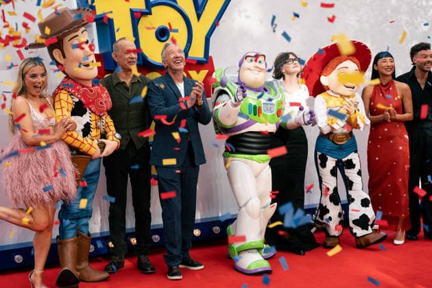 Toy Story 5 UK Launch Event - Arrivals Sian Welby, Lindsey Collins, Andrew Stanton, Tom Hanks, Tim Allen, Joan Cusack Greta Lee and Jordan North attend the Toy Story 5 UK launch event at Odeon Luxe Leicester Square on May 28, 2026 in London, England., Credit:Lounis Tiar Avalon United Kingdom, London  Copyright: xLounisxTiarx xAvalonx 1106358832