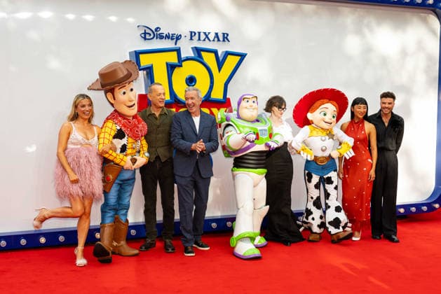 Toy Story 5 UK Launch Event at Odeon Luxe Leicster Square in London, UK, 28 May 2026 Sian Welby, Lindsey Collins,Andrew Stanton, Tom Hanks, Tim Allen, Joan Cusack, Greta Lee and Jordan North at Toy Story 5 UK Launch Event Odeon Luxe Leicester Square, London, UK, 28 May 2026, Credit:Liam Daysh-Holmes Avalon  Copyright: xLiamxDaysh-Holmesx xAvalonx 1106330843