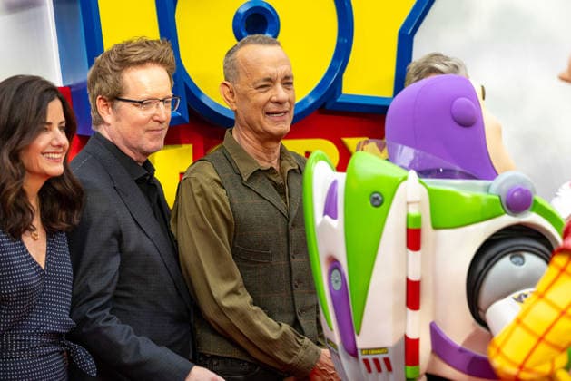 Toy Story 5 UK Launch Event at Odeon Luxe Leicster Square in London, UK, 28 May 2026 Lindsey Collins, Andrew Stanton and Tom Hanks at Toy Story 5 UK Launch Event Odeon Luxe Leicester Square, London, UK, 28 May 2026, Credit:Liam Daysh-Holmes Avalon  Copyright: xLiamxDaysh-Holmesx xAvalonx 1106330953