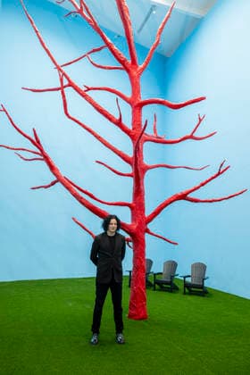 May 28, 2026, London, London, UK: LONDON, UK. Jack White, next to a recreation of his 2015 sculpture The Red Tree, which transforms a decaying tree into a striking artwork, at the preview of Ã¢â‚¬ËœJack White: These Thoughts May DisappearÃ¢â‚¬â ¢. This is first public exhibition of works by American artist and musician Jack White and the show runs 29 May to 13 September 2026 at Damien HirstÃ¢â‚¬â ¢s Newport Street Gallery near Vauxhall. London UK  - ZUMAl94_ 20260528_zaf_l94_022 Copyright: xStephenxChungx