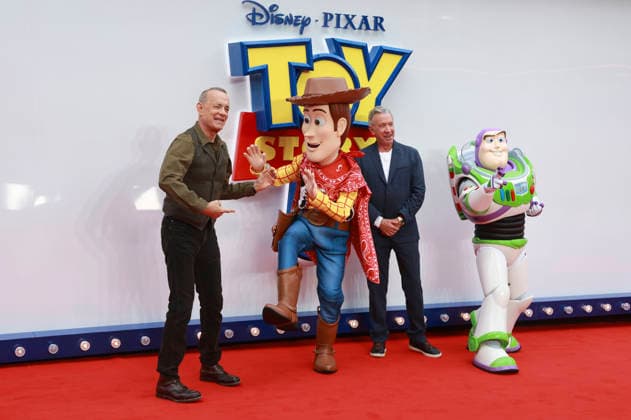 Tom Hanks, Woody, Tim Allen und Buzz Lightyear beim UK Launch Event des Animationsfilms Toy Story 5 im Odeon Luxe Leicester Square. London, 28.05.2026 *** Tom Hanks, Woody, Tim Allen and Buzz Lightyear at the UK launch event for the animated film Toy Story 5 at the Odeon Luxe Leicester Square London, 28 05 2026 Foto:xD.xJonesx xFuturexImagex toy_story_6539