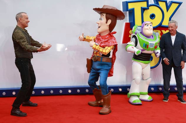 Tom Hanks, Woody, Buzz Lightyear und Tim Allen beim UK Launch Event des Animationsfilms Toy Story 5 im Odeon Luxe Leicester Square. London, 28.05.2026 *** Tom Hanks, Woody, Buzz Lightyear and Tim Allen at the UK launch event for the animated film Toy Story 5 at the Odeon Luxe Leicester Square London, 28 05 2026 Foto:xD.xJonesx xFuturexImagex toy_story_6540