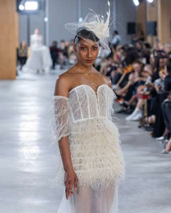 (260529) -- TORONTO, May 29, 2026 -- A model presents a creation at the Fashion Art Toronto s Fashion Week Spring Summer 2026 in Toronto, Canada, on May 28, 2026. (Photo by Xinhua) CANADA-TORONTO-FASHION WEEK ZouxZheng 
