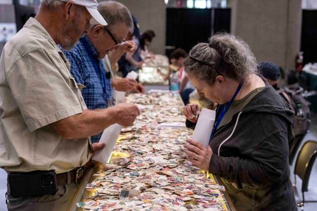 May 28, 2026 - Boston, Massachusetts, USA - Held once every ten years, the Boston 2026 World Expo attracts thousands of stamp collectors with its dealers, displays and presentations about the hobby and business of philately. Boston USA - ZUMAce6_ 20260528_zaf_ce6_020 Copyright: xBrianxCahnx