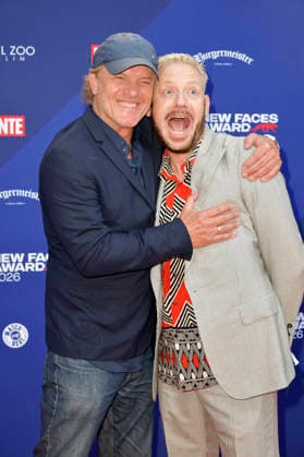 Christoph Müller und Marco Kreuzpaintner bei der Verleihung der Bunte New Faces Awards Film 2026 im Delphi Filmpalast. Berlin, 28.05.2026 *** Christoph Müller and Marco Kreuzpaintner at the presentation of the Bunte New Faces Awards Film 2026 at the Delphi Filmpalast Berlin, 28 05 2026 Foto:xM.xBehrensx xFuturexImagex new_faces_6513