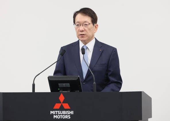 May 29, 2026, Tokyo, Japan - Japan s automaker Mitsubishi Motors (MMC) CEO Takao Kato announces the company s mid to long term business strategy at the company s headquarters Tokyo on Friday, May 29, 2026. MMC said all new Pajero cross-country SUV would come back to the market in this year. (photo by Yoshio Tsunoda AFLO)  aflo_332350079