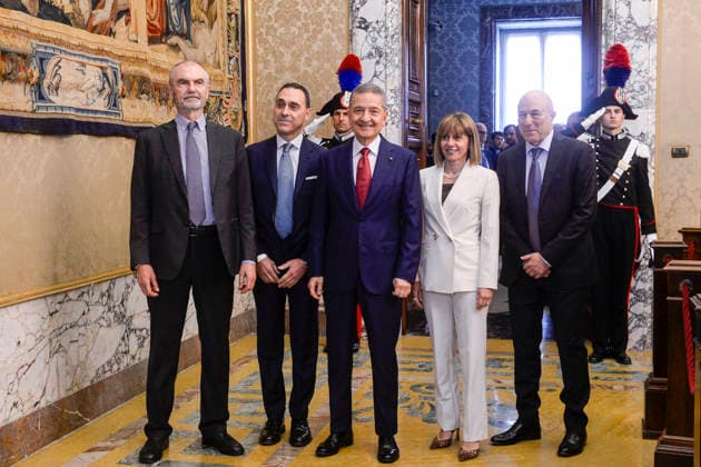 IPA85155505 - Rome Bank of Italy Annual Report on 2025. Final remarks by the Governor - pictured are Fabio Panetta and members of the directorate Paolo Angelini Chiara Scotti Sergio Nicoletti AltimariGian Luca Trequattrini  Copyright: xSTEFANOxCAROFEIx xSTEFANOxCAROFEIx xFOTOGRAMMAx 85155505