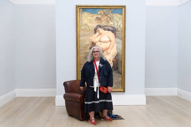 Sotheby s Unveils Lucian Freud s Sleeping By The Lion Carpet at Sotheby s, London, UK - Friday 29 May 2026 Please Note: Under Embargo until 11am BST Friday 29th May 2026 Sue Tilley poses with Sleeping by The Lion Carpet by Lucian Freud (est. Â£25m-Â£35m) which is to go on view from 10th - 23rd June before being offered for sale alongside other masterpieces from the Lewis Collection on 24th June 2026 at Sotheby s, London, England, UK on Friday 29 May, 2026., Credit:Justin Ng Avalon UK, England, London, Sotheby s  Copyright: xJustinxNgx xAvalonx 1106437192