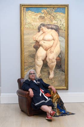 Sotheby s Unveils Lucian Freud s Sleeping By The Lion Carpet at Sotheby s, London, UK - Friday 29 May 2026 Please Note: Under Embargo until 11am BST Friday 29th May 2026 Sue Tilley poses with Sleeping by The Lion Carpet by Lucian Freud (est. Â£25m-Â£35m) which is to go on view from 10th - 23rd June before being offered for sale alongside other masterpieces from the Lewis Collection on 24th June 2026 at Sotheby s, London, England, UK on Friday 29 May, 2026., Credit:Justin Ng Avalon UK, England, London, Sotheby s  Copyright: xJustinxNgx xAvalonx 1106437203