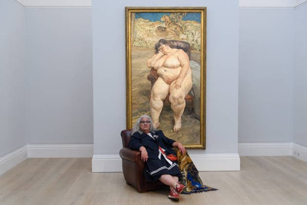 Sotheby s Unveils Lucian Freud s Sleeping By The Lion Carpet at Sotheby s, London, UK - Friday 29 May 2026 Please Note: Under Embargo until 11am BST Friday 29th May 2026 Sue Tilley poses with Sleeping by The Lion Carpet by Lucian Freud (est. Â£25m-Â£35m) which is to go on view from 10th - 23rd June before being offered for sale alongside other masterpieces from the Lewis Collection on 24th June 2026 at Sotheby s, London, England, UK on Friday 29 May, 2026., Credit:Justin Ng Avalon UK, England, London, Sotheby s  Copyright: xJustinxNgx xAvalonx 1106437205
