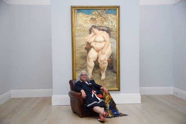 Sotheby s Unveils Lucian Freud s Sleeping By The Lion Carpet at Sotheby s, London, UK - Friday 29 May 2026 Please Note: Under Embargo until 11am BST Friday 29th May 2026 Sue Tilley poses with Sleeping by The Lion Carpet by Lucian Freud (est. Â£25m-Â£35m) which is to go on view from 10th - 23rd June before being offered for sale alongside other masterpieces from the Lewis Collection on 24th June 2026 at Sotheby s, London, England, UK on Friday 29 May, 2026., Credit:Justin Ng Avalon UK, England, London, Sotheby s  Copyright: xJustinxNgx xAvalonx 1106437213