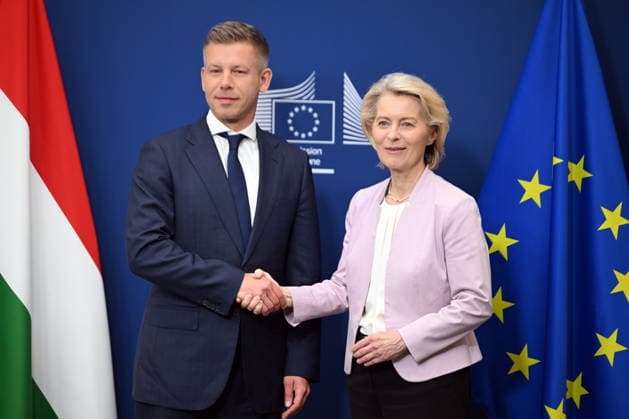 Peter Magyar meets Ursula von der Leyen in Brussels BRUSSELS, BELGIUM - MAY 29: Hungarian Prime Minister Peter Magyar (L) meets with European Commission President Ursula von der Leyen (R) in Brussels, Belgium, on May 29, 2026. Dursun Aydemir Anadolu Brussels Belgium. Editorial use only. Please get in touch for any other usage.  Copyright: x2026xAnadoluxDursunxAydemirx