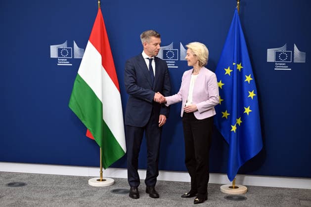 Peter Magyar meets Ursula von der Leyen in Brussels BRUSSELS, BELGIUM - MAY 29: Hungarian Prime Minister Peter Magyar (L) meets with European Commission President Ursula von der Leyen (R) in Brussels, Belgium, on May 29, 2026. Dursun Aydemir Anadolu Brussels Belgium. Editorial use only. Please get in touch for any other usage.  Copyright: x2026xAnadoluxDursunxAydemirx