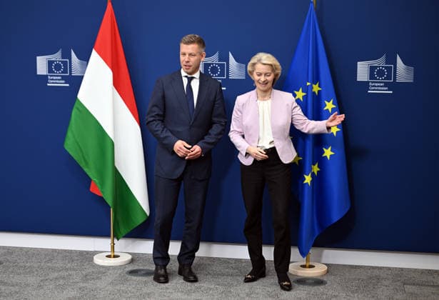 Peter Magyar meets Ursula von der Leyen in Brussels BRUSSELS, BELGIUM - MAY 29: Hungarian Prime Minister Peter Magyar (L) meets with European Commission President Ursula von der Leyen (R) in Brussels, Belgium, on May 29, 2026. Dursun Aydemir Anadolu Brussels Belgium. Editorial use only. Please get in touch for any other usage.  Copyright: x2026xAnadoluxDursunxAydemirx