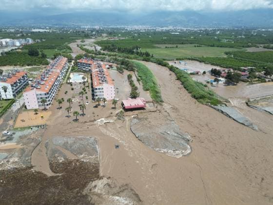 Heavy rain disrupt daily life in Turkiye s Hatay HATAY, TURKIYE - MAY 29: An aerial view of floodwaters after heavy rainfall caused streams and creeks to overflow at the Dortyol and Hassa districts of Hatay, Turkiye, on May 29, 2026. Several vehicles were swept away, while houses, barns and agricultural areas were damaged due to the flooding. Halis Kalkan Anadolu Hatay Turkey. Editorial use only. Please get in touch for any other usage.  Copyright: x2026xAnadoluxHalisxKalkanx