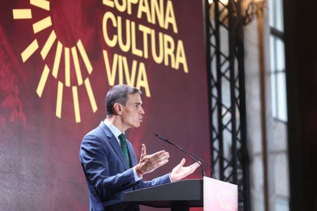 Sánchez presents the National Plan of Cultural Action Abroad The President of the Government, Pedro Sánchez, during the presentation of the National Plan of Cultural Action Abroad, at the Cervantes Institute, on May 29, 2026, in Madrid Spain This plan aims to promote the internationalization of Spanish culture and heritage through three basic axes the defense of cultural rights and access to culture as a global public good the development of Spanish cultural diplomacy as a tool for peace, and the promotion of our cultural and creative industries in foreign markets MAY 29, 2026 Madrid Madrid Madrid Spain  Copyright: xEduardoxParrax 7558537