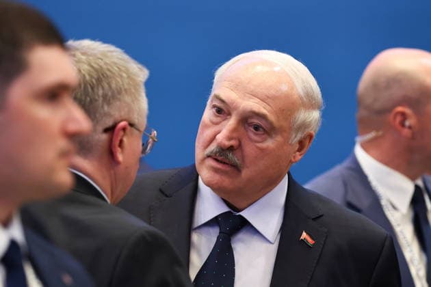 KAZAKHSTAN, ASTANA - MAY 29, 2026: Belarus President Alexander Lukashenko is seen after an expanded meeting of the Supreme Eurasian Economic Council at the Palace of Independence. Alexander Kazakov Russian Presidential Press and Information Office TASS  93164583