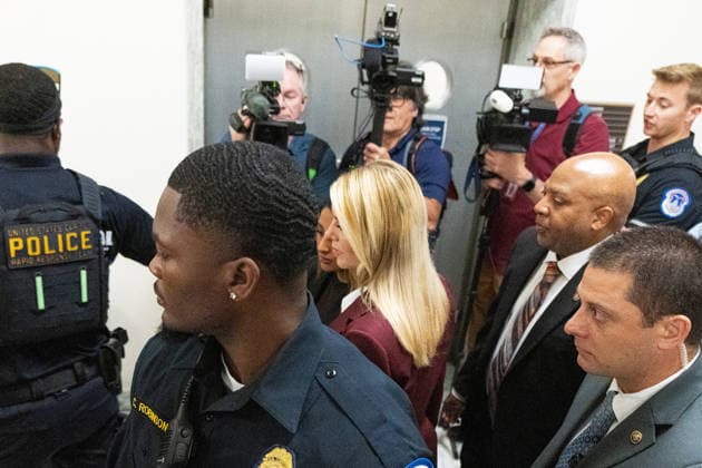 Former Attorney General Pam Bondi UNITED STATES - MAY 29: Former Attorney General Pam Bondi arrives for her deposition on her role with the Epstein files in the House Oversight and Government Reform Committee in the Rayburn House Office Building on Friday, May 29, 2026. (Bill Clark CQ Roll Call) Washington DC United States EDITORIAL USE ONLY Copyright: x 2026xCQxRollxCallx BillxClarkx rollcallpix171250