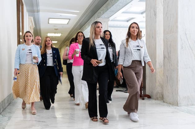 Former Attorney General Pam Bondi UNITED STATES - MAY 29: Jeffrey Epstein survivors arrives for f ormer Attorney General Pam Bondi™s deposition on her role with the Epstein files in the House Oversight and Government Reform Committee in the Rayburn House Office Building on Friday, May 29, 2026. (Bill Clark CQ Roll Call) Washington DC United States EDITORIAL USE ONLY Copyright: x 2026xCQxRollxCallx BillxClarkx rollcallpix171251