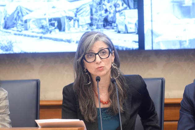 IPA85160349 - Rome Senate presentation of UN special rapporteur s report on the occupied Palestinian territories, pictured is Francesca Albanese  Copyright: xSTEFANOxCAROFEIx xSTEFANOxCAROFEIx xFOTOGRAMMAx 85160349