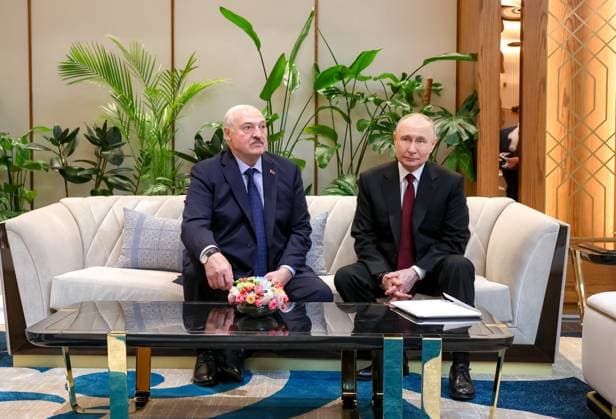 Kazakhstan Russia Belarus 9176205 29.05.2026 Russian President Vladimir Putin and Belarusian President Alexander Lukashenko, left, attend a meeting on the sidelines of the Supreme Eurasian Economic Council (SEEC) in Astana, Kazakhstan. Alexander Kazakov Sputnik Astana Kazakhstan  Copyright: xAlexanderxKazakovx