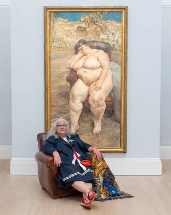 May 29, 2026, London, England, United Kingdom: Sotheby s presents Lucian Freud s Sleeping by the Lion Carpet (est. GBP25-35 million) in London, alongside the painting s sitter SUE TILLEY. The work, part of Freud s final major portrait series, will be on view until June 23 before auction on June 24 as part of the Lewis Collection. London United Kingdom - ZUMAk172 20260529_zip_k172_003 Copyright: xThomasxKrychx