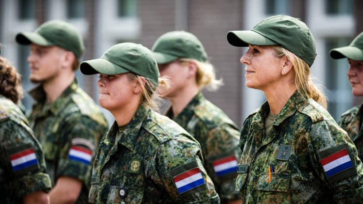 Queen Maxima is presented with a beret at KMA. Breda, the Netherlands. 29 May 2026 Queen Maxima during the presentation of her beret at the barracks of the Royal Military Academy (KMA) in Breda. Breda The Netherlands  Copyright: xDPPA POOL RobxEngelaarx