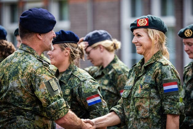 29-05-2026 Queen Maxima receiving her beret during her military training to become a reservist with the Royal Netherlands Army at the KMA in Breda. Â  Copyright: xPPEx