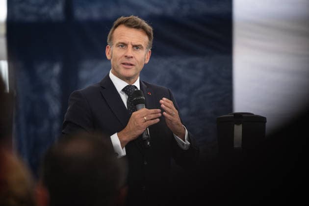 French President Emmanuel Macron speaks during a visit to the Vorwerk factory producing Thermomix kitchen appliances as part of the Choose France Days in Donnemain Saint Mames, France, on May 29, 2026 Grégoire Campione Pool Bestimage French President Emmanuel Macron visits the Vorwerk factory producing Thermomix kitchen appliances as part of the Choose France Days in Donnemain Saint Mames, France, on May 29, 2026 Donnemain Saint Mames France  Copyright: xGrÃ goirexCampione Pool BestimagexGrÃ goirexCampione Pool Bestimagex