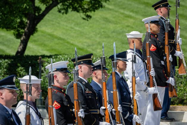 May 29, 2026, Arlington, Virginia, United States: A ceremonial wreath is laid at the gravesite of President JOHN F. KENNEDY during a wreath-laying ceremony marking what would have been his 109th birthday at Arlington National Cemetery. Arlington United States - ZUMAk206 20260529_znp_k206_014 Copyright: xMattxKaminskyx