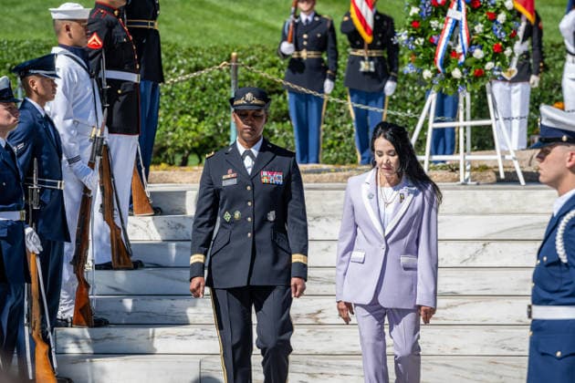 May 29, 2026, Arlington, Virginia, United States: A ceremonial wreath is laid at the gravesite of President JOHN F. KENNEDY during a wreath-laying ceremony marking what would have been his 109th birthday at Arlington National Cemetery. Arlington United States - ZUMAk206 20260529_znp_k206_016 Copyright: xMattxKaminskyx