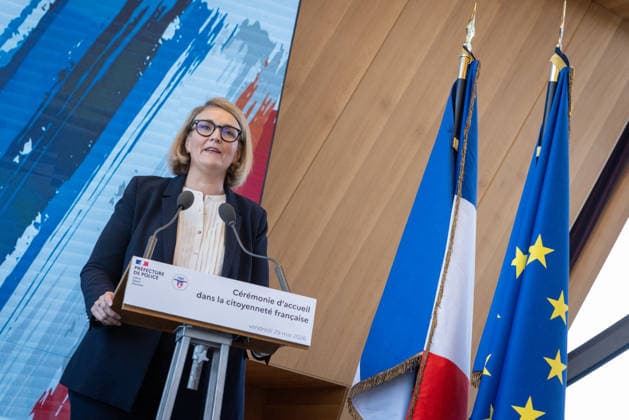 Welcoming Ceremony for French Citizenship At Eiffel Tower - Paris Marie-Pierre Vedrenne (Minister Delegate to the Minister of the Interior, in charge of Citizenship) at the Tour Eiffel, for welcoming ceremony for French citizenship chaired by Mrs.Marie Pierre Vedrenne, Minister Delegate to the Minister of the Interior, in charge of Citizenship Paris, France May 29, 2026. Photo by Franck Derouda ABACAPRESS.COM Paris Eiffel Tower France  Copyright: xFranckxDerouda ABACAx