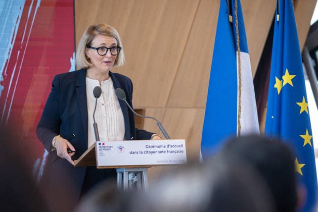 Welcoming Ceremony for French Citizenship At Eiffel Tower - Paris Marie-Pierre Vedrenne (Minister Delegate to the Minister of the Interior, in charge of Citizenship) at the Tour Eiffel, for welcoming ceremony for French citizenship chaired by Mrs.Marie Pierre Vedrenne, Minister Delegate to the Minister of the Interior, in charge of Citizenship Paris, France May 29, 2026. Photo by Franck Derouda ABACAPRESS.COM Paris Eiffel Tower France  Copyright: xFranckxDerouda ABACAx