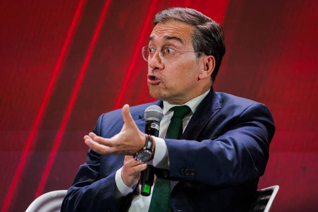 Spanish Prime Minister Pedro Sanchez presents the 2026–2028 National Cultural Action Plan Abroad in Madrid - 29 May. The Minister of Foreign Affairs, European Union and Cooperation, Jose Manuel Albares, speaks during the presentation of the the 2026–2028 National Cultural Action Plan Abroad, a strategy aimed at helping Spanish cultural industries expand into new markets and strengthen their international presence. The plan aims to help Spanish cultural industries expand internationally, strengthen the global presence of Spanish and co-official languages, and focus efforts on key regions such as Asia, Latin America, and the United States. Madrid Spain Copyright: xGuillermoxGutierrezxCarrascalx xSOPAxImagesx 2026_05_29_Pedro Sanchez_Cultura_08