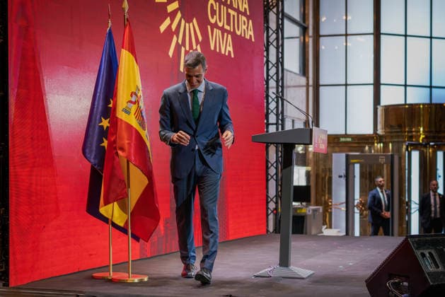 Spanish Prime Minister Pedro Sanchez presents the 2026–2028 National Cultural Action Plan Abroad in Madrid - 29 May. Spanish Prime Minister, Pedro Sánchez is seen during the presentation of the 2026–2028 National Cultural Action Plan Abroad, a strategy aimed at helping Spanish cultural industries expand into new markets and strengthen their international presence. The plan aims to help Spanish cultural industries expand internationally, strengthen the global presence of Spanish and co-official languages, and focus efforts on key regions such as Asia, Latin America, and the United States. Madrid Spain Copyright: xGuillermoxGutierrezxCarrascalx xSOPAxImagesx 2026_05_29_Pedro Sanchez_Cultura_22