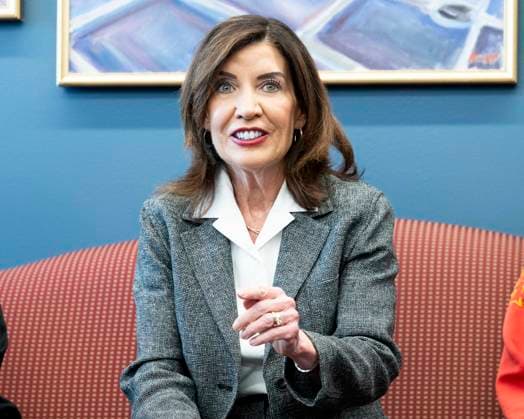 May 29, 2026, New York City, New York, United States: New York State Governor KATHY HOCHUL (D) speaking in her office in New York City about overreach by ICE (Immigration and Customs Enforcement) and new related state laws to protect people in New York. New York City United States - ZUMAb161 20260529_aap_b161_008 Copyright: xMichaelxBrochsteinx